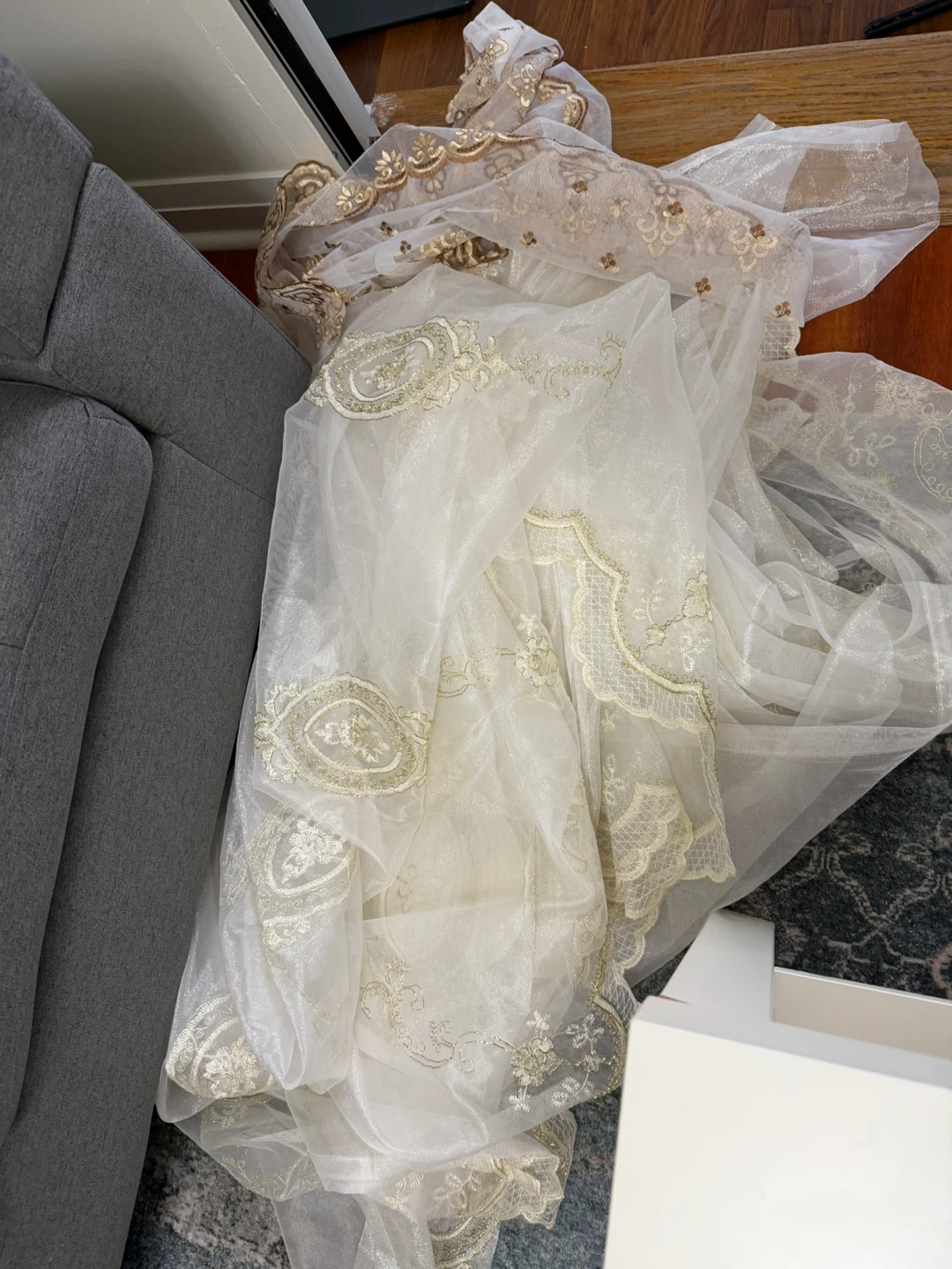 Sheer Embroidered Curtains (2 Panels) - photo 2