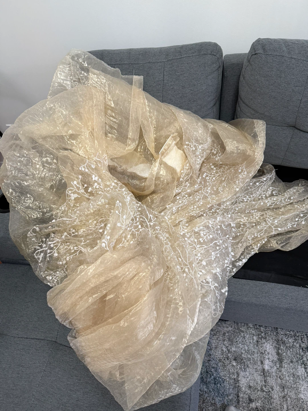 Sheer Embroidered Curtains (2 Panels)