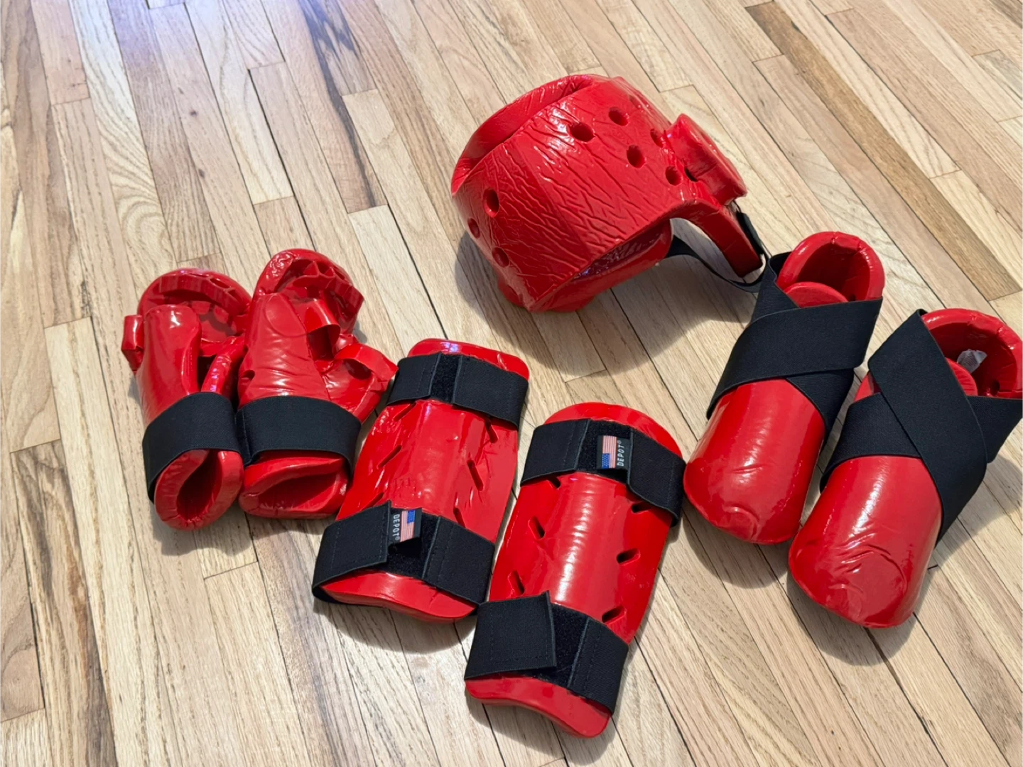 Red Martial Arts Sparring Gear Set