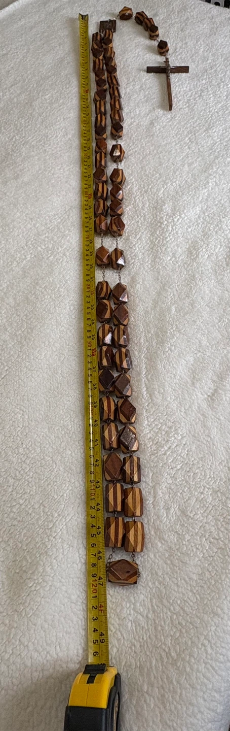 Vintage Wooden Rosary with Cross - photo 5