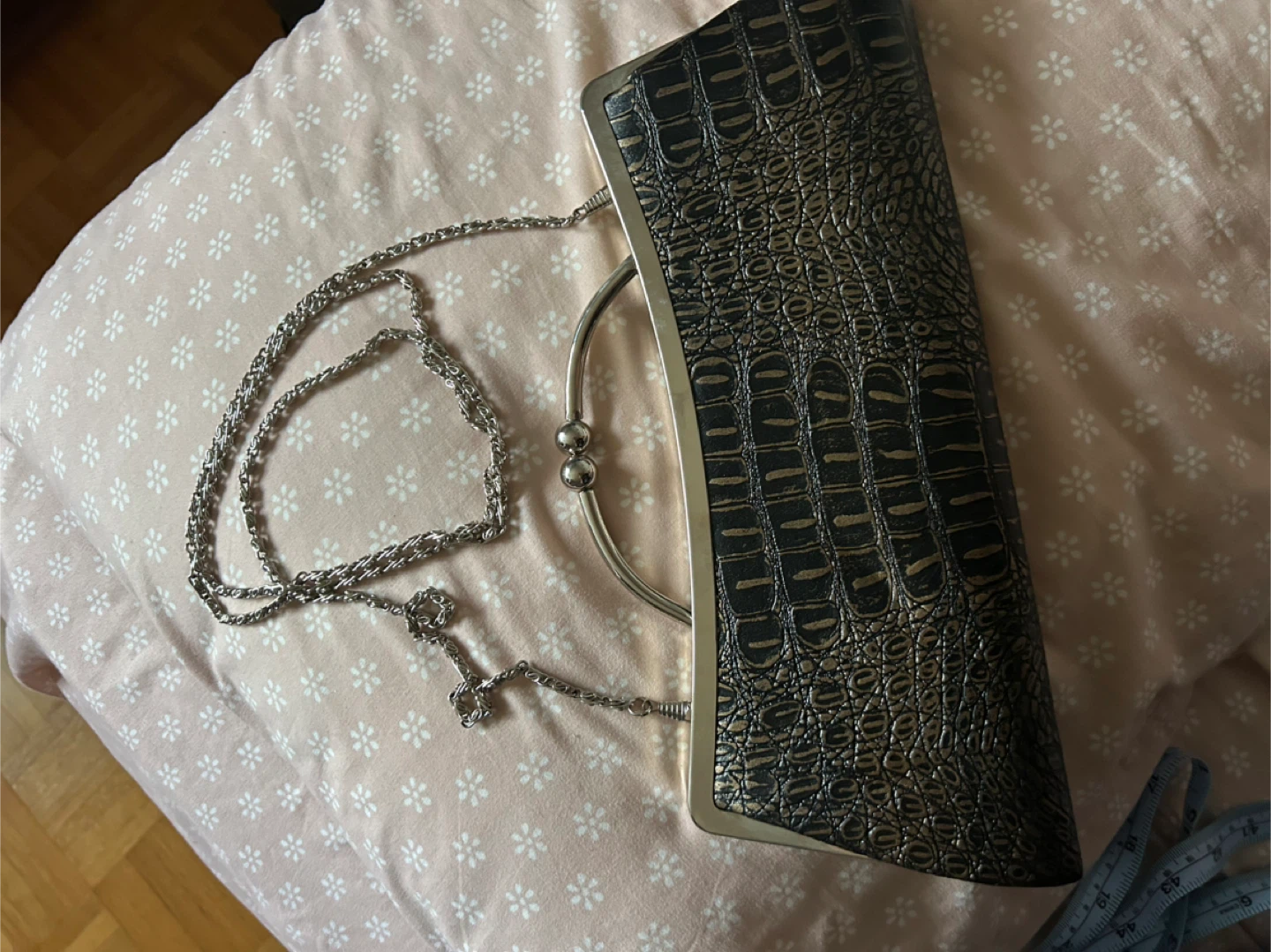 Embossed Clutch with Chain Strap - photo 2