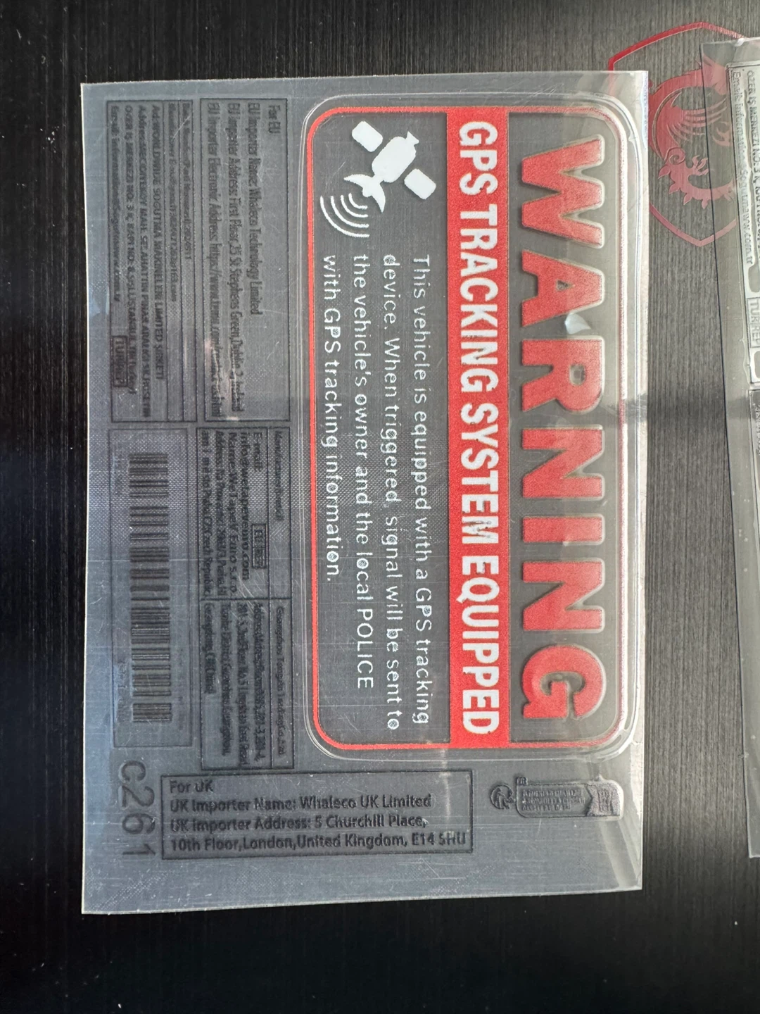 Gps warning sticker - photo 2