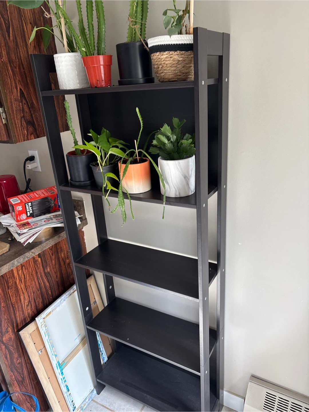 Black 5-Tier Ladder Shelf