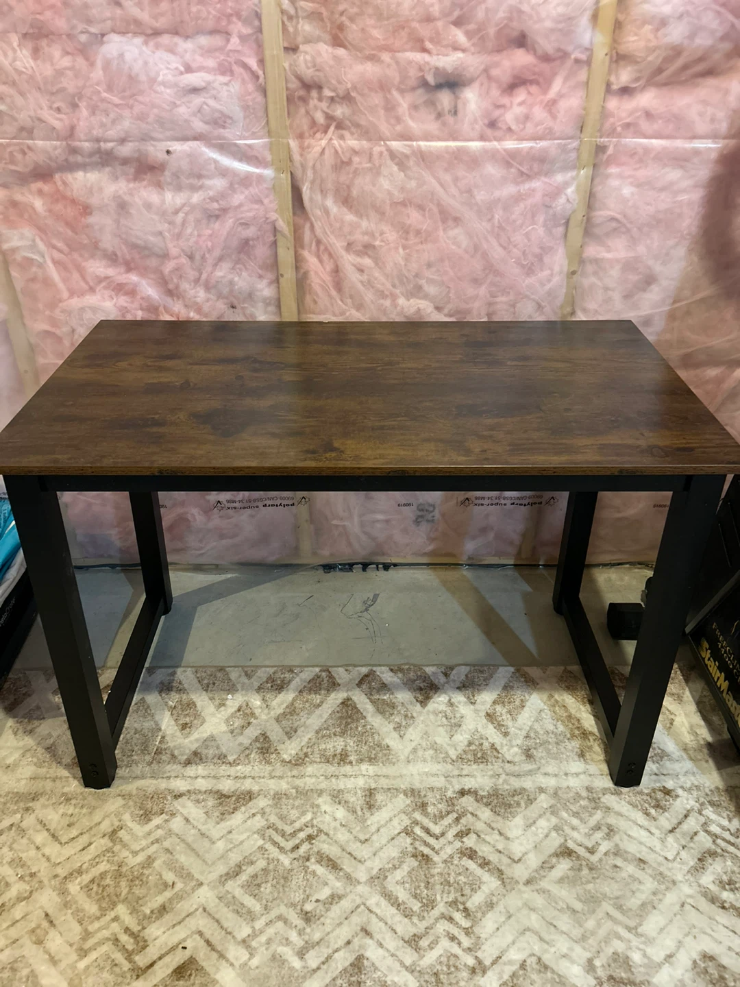 Rustic Wood Top Desk with Black Metal Frame - photo 2