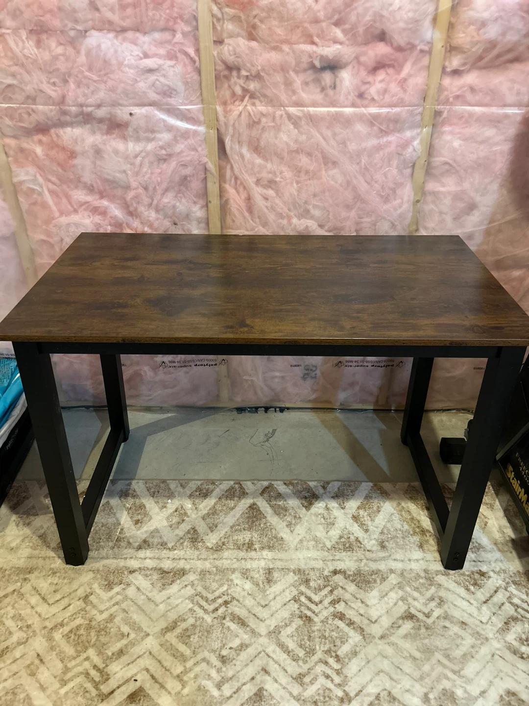 Rustic Wood Top Desk with Black Metal Frame - photo 3