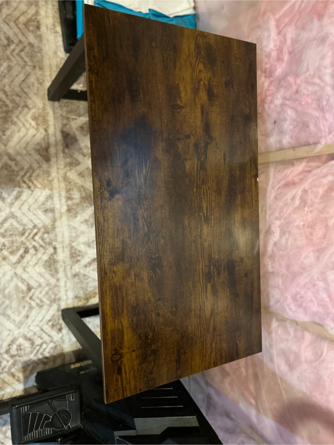 Rustic Wood Top Desk with Black Metal Frame - photo 4