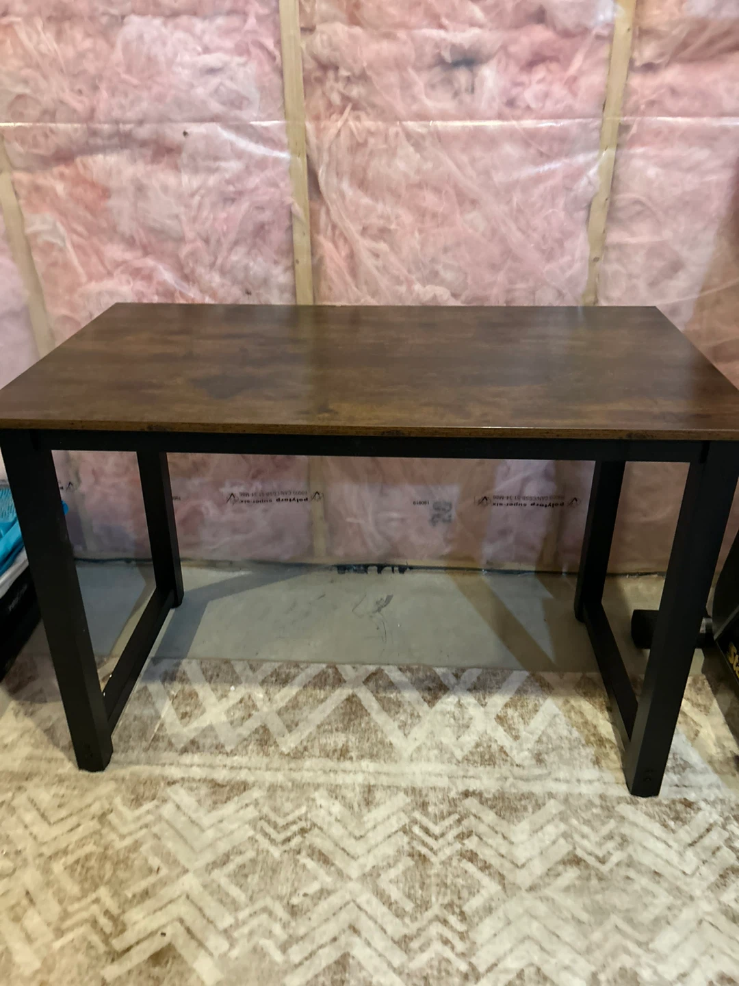 Rustic Wood Top Desk with Black Metal Frame