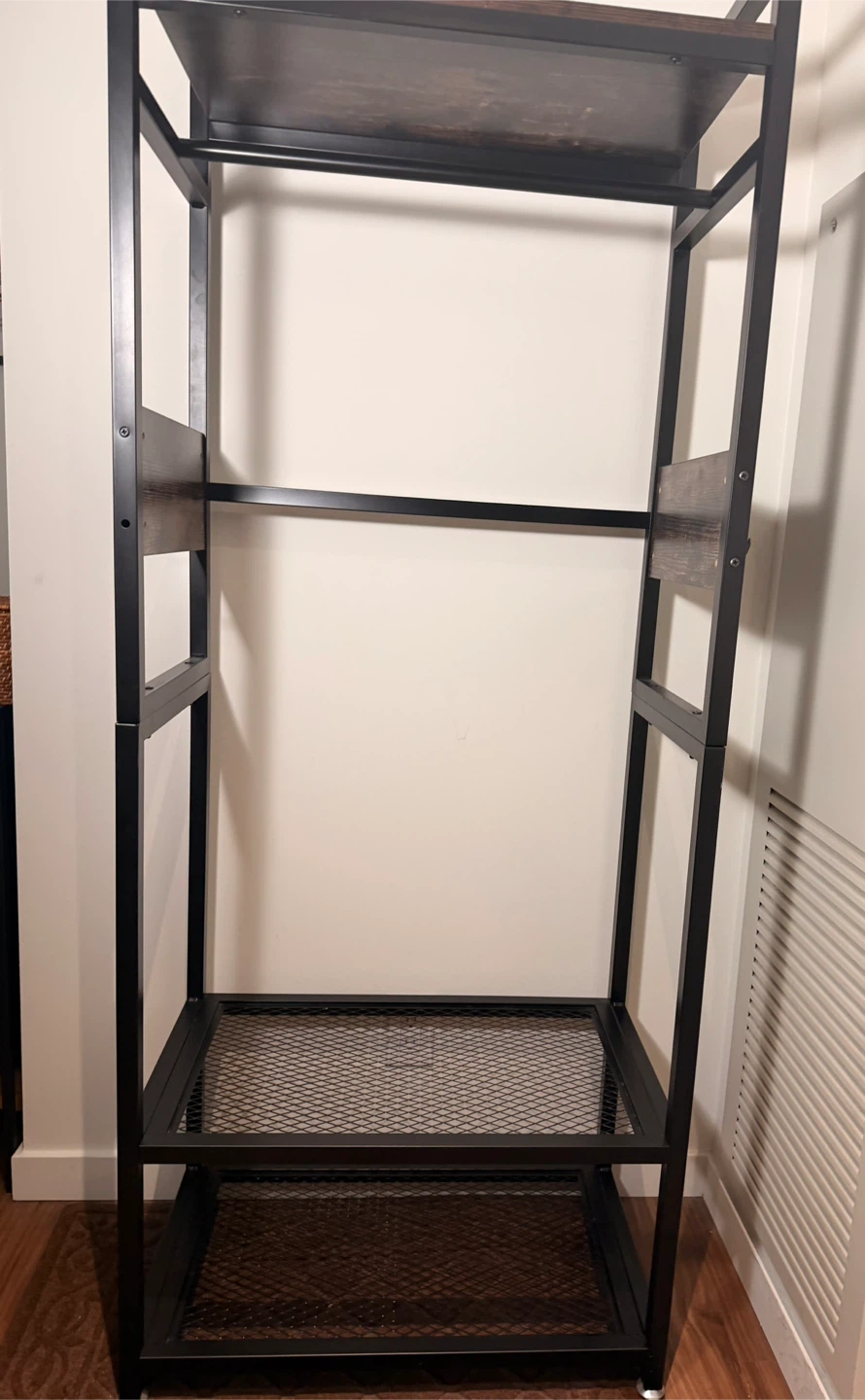 Industrial Style Garment Rack with Shelves - photo 2