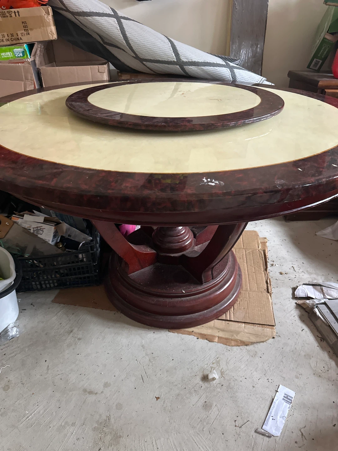 Round Dining Table with Lazy Susan