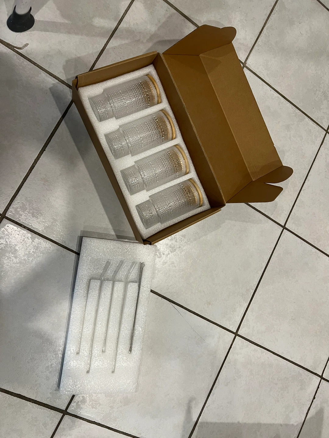 Grinkpeak Glass Cups with Bamboo Lids and Straws (4 Pack) - photo 2