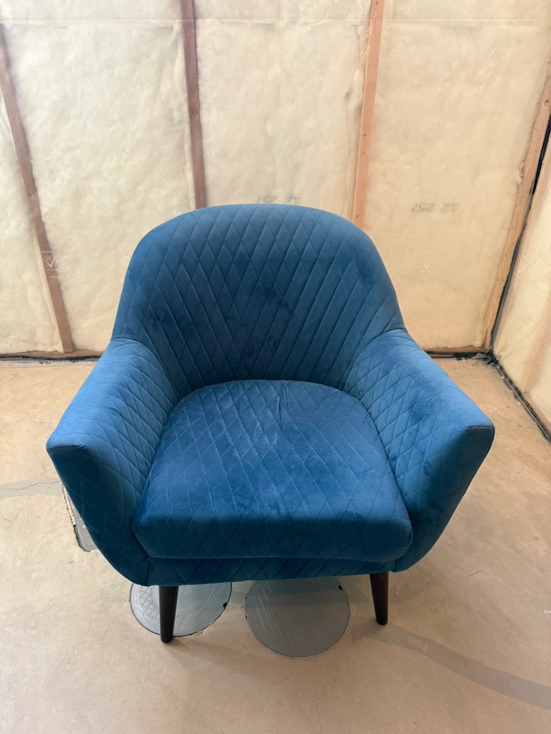 Blue Velvet Accent Chair