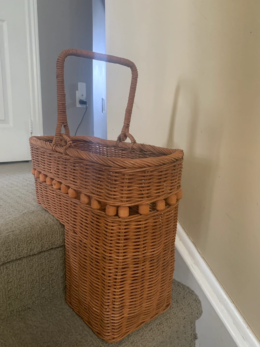 Wicker Basket for Stairs