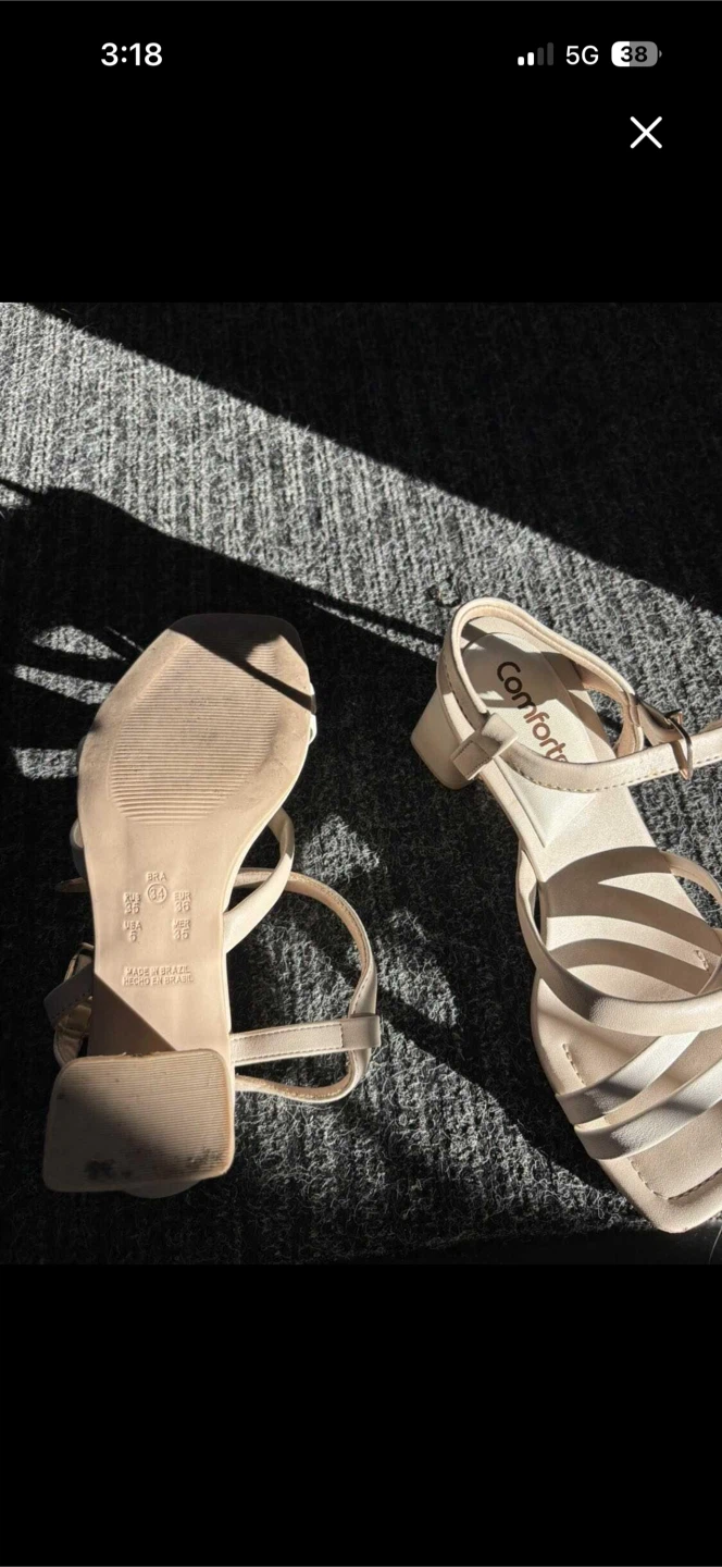 Comfortiva Women's Beige Strappy Block Heel Sandals Size 6.5 - photo 2