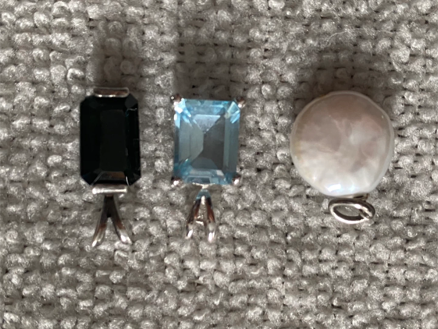 Three Pendants: Gemstone and Pearl