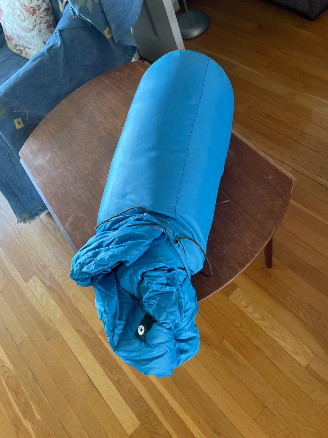 Blue sleeping bag