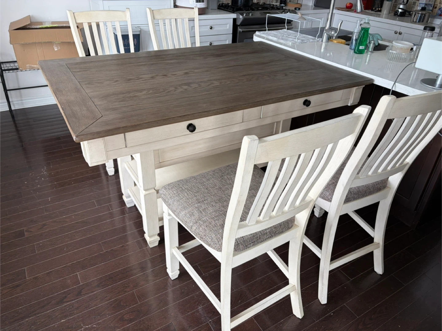 Kitchen Island Dining Table with 4 Chairs