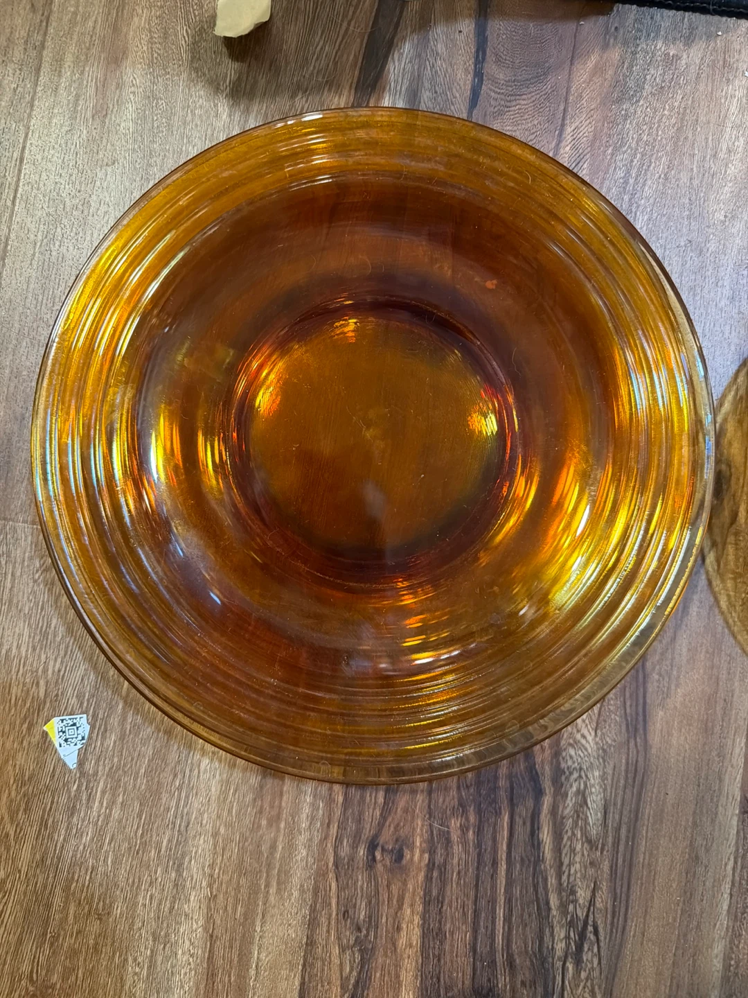 4 Amber Glass plates and 4 dessert place - photo 2