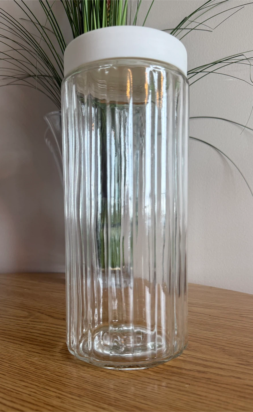 Large 11” Ribbed Glass Pantry Canisters $3.00 Each - photo 3