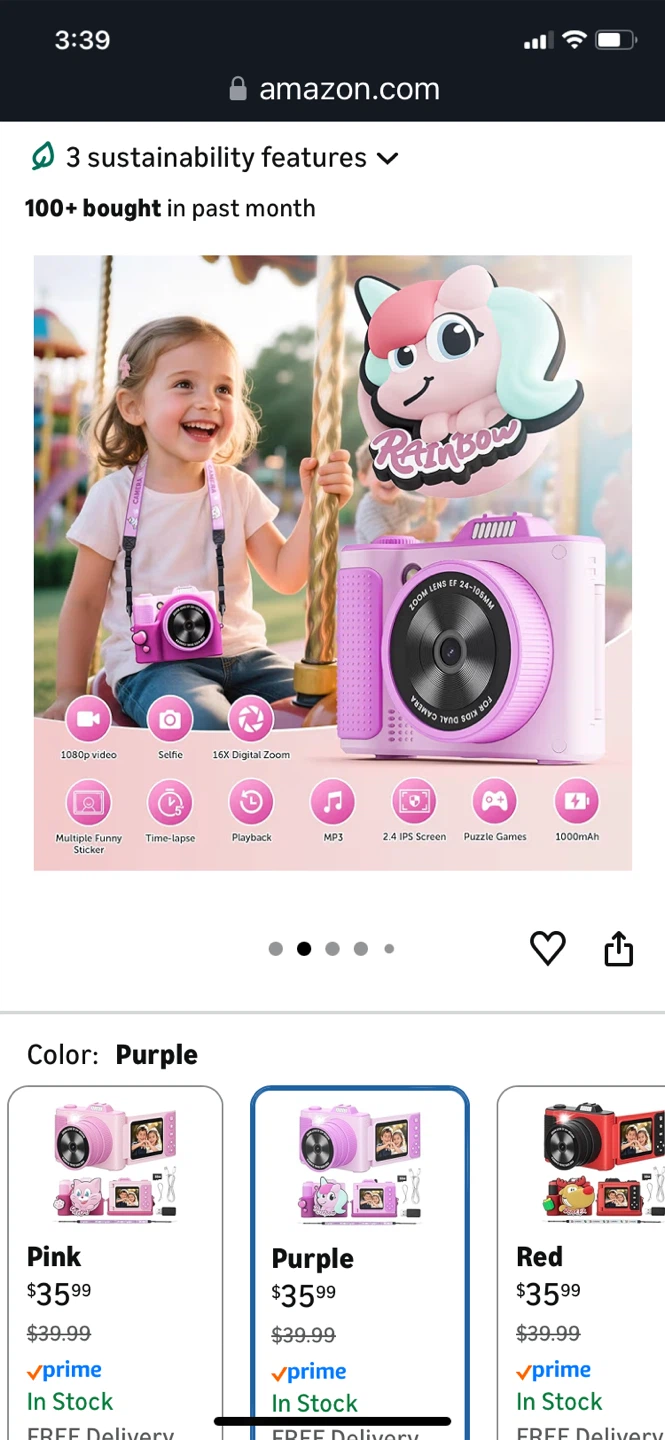 Big Sale- Kids Digital Camera 48MP 1080P HD Video Camera - photo 2