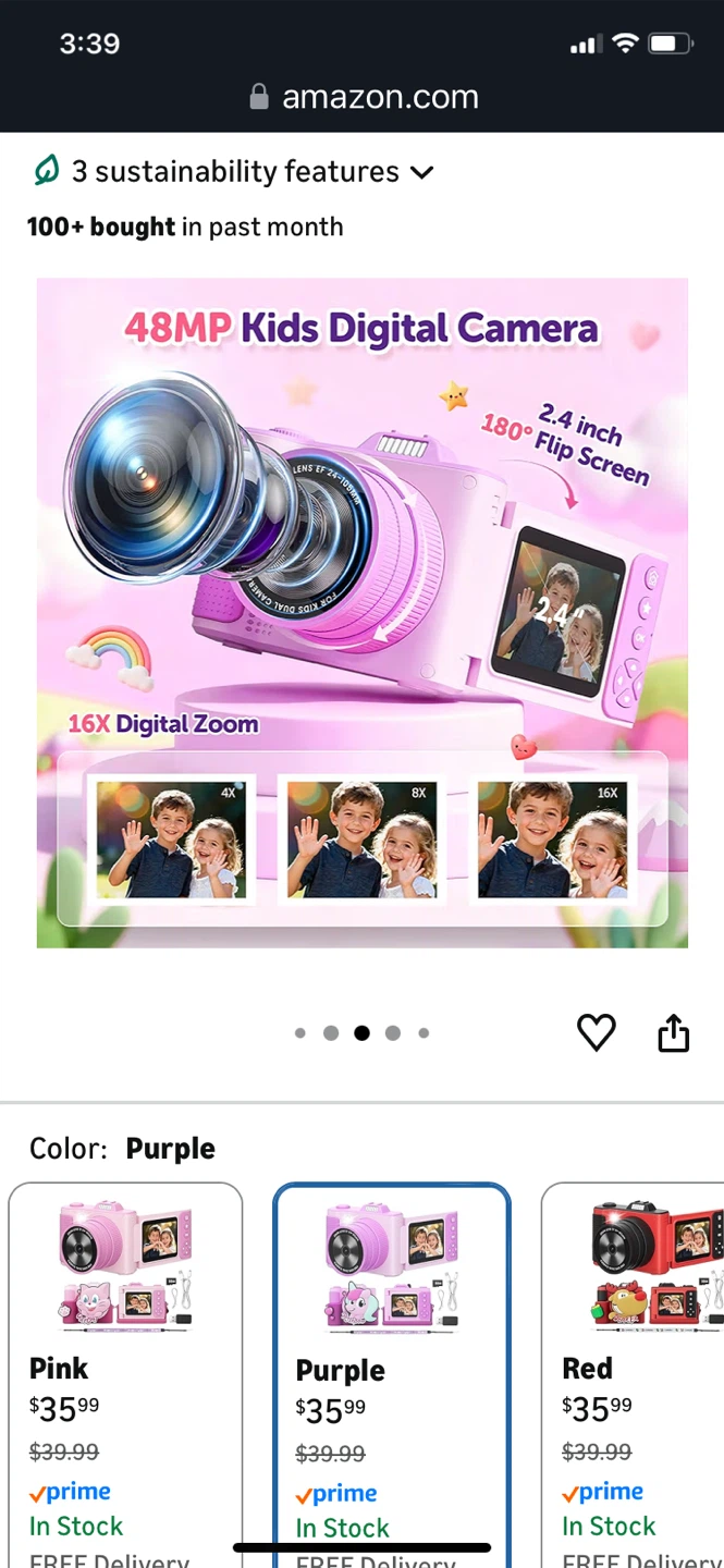 Big Sale- Kids Digital Camera 48MP 1080P HD Video Camera - photo 3
