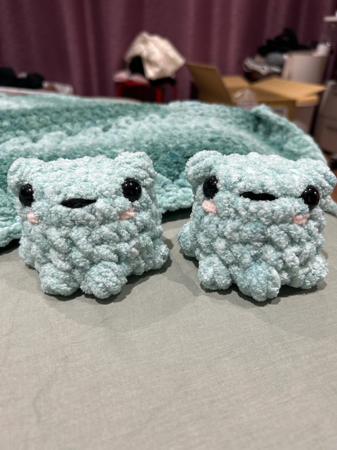 Handmade Crochet Frog Plushies