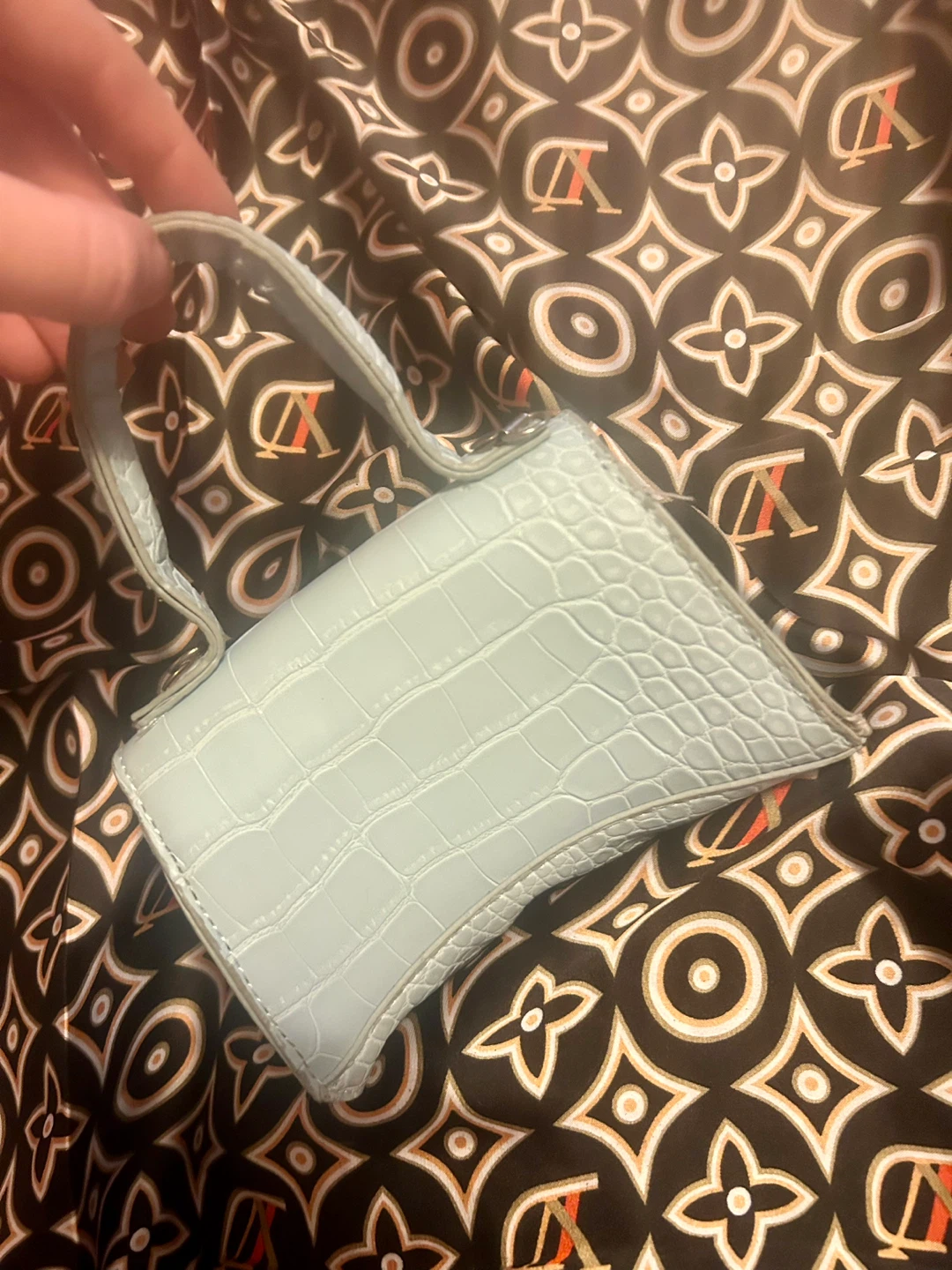 BALENCIAGA XS MINI HOURGLASS CROCODILE HANDBAG - photo 4