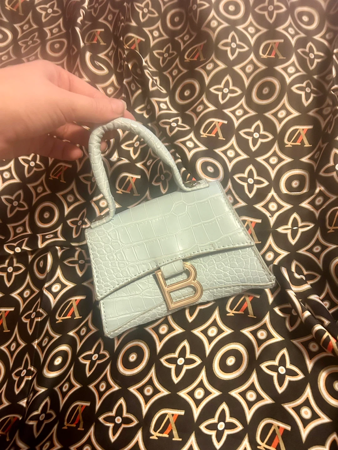 BALENCIAGA XS MINI HOURGLASS CROCODILE HANDBAG - photo 2