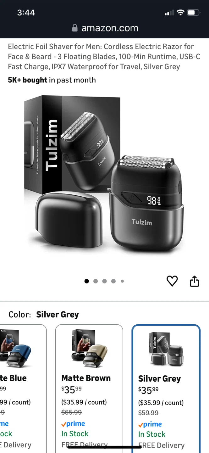 Tulzim Men's Electric Foil Shaver - Silver Grey