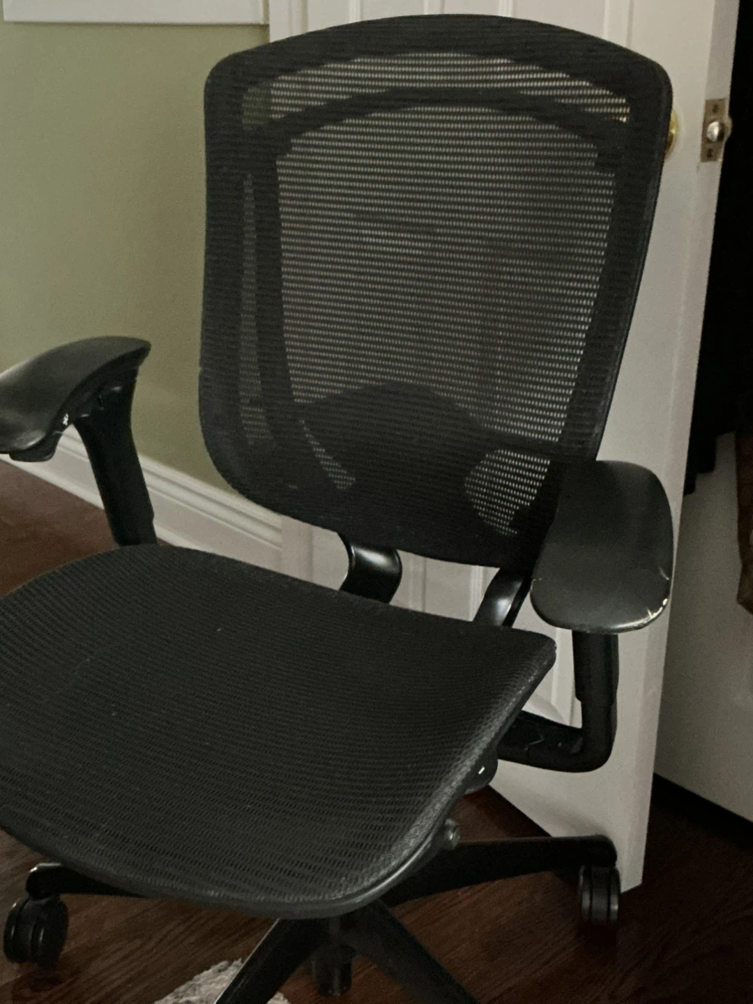 Black Mesh Office Chair with Adjustable Arms