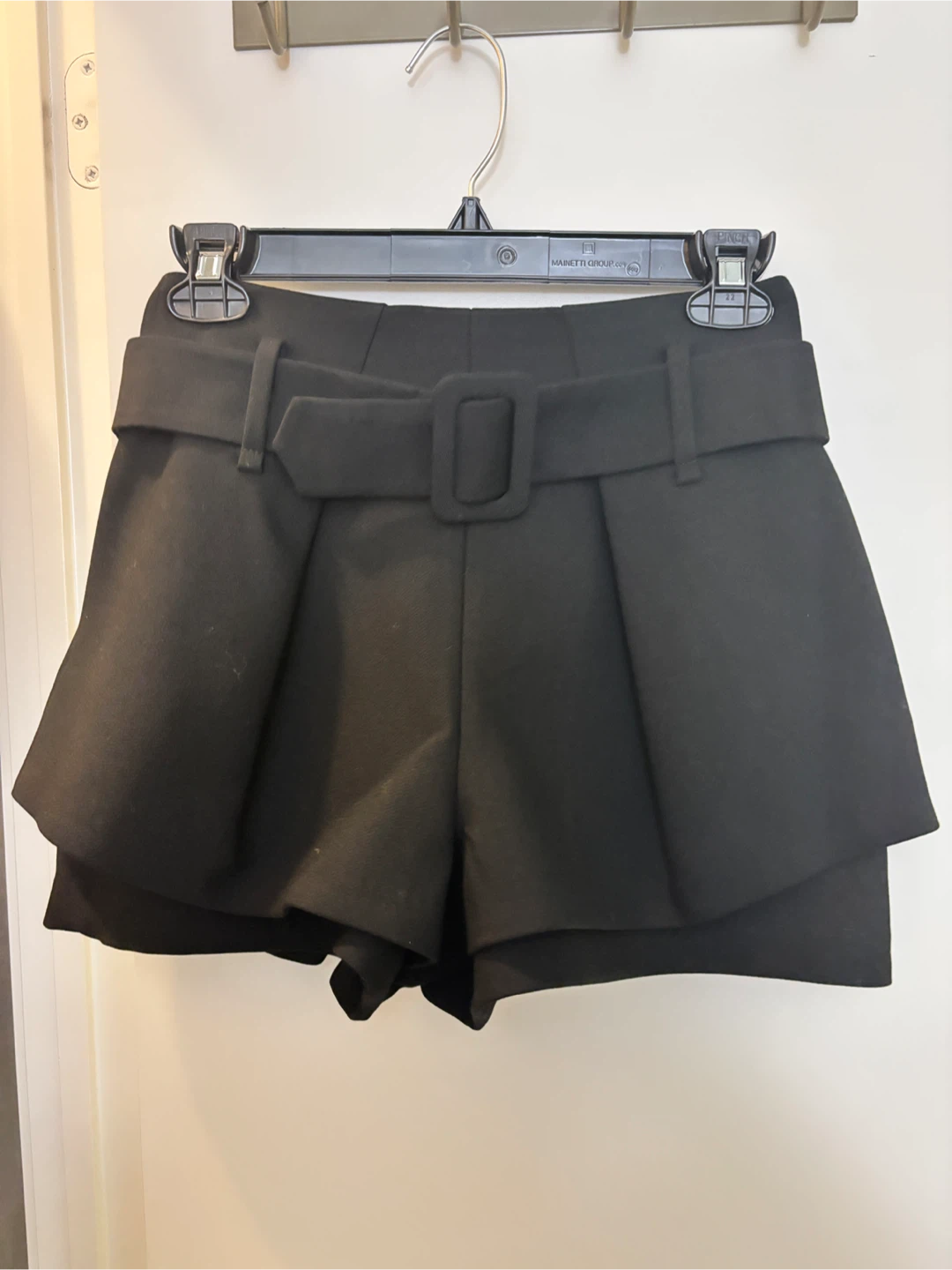 Maje Black Layered Skort with Belt Size 34