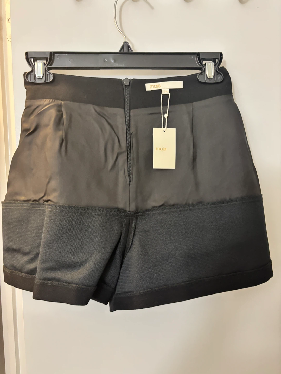 Maje Black Layered Skort with Belt Size 34 - photo 5