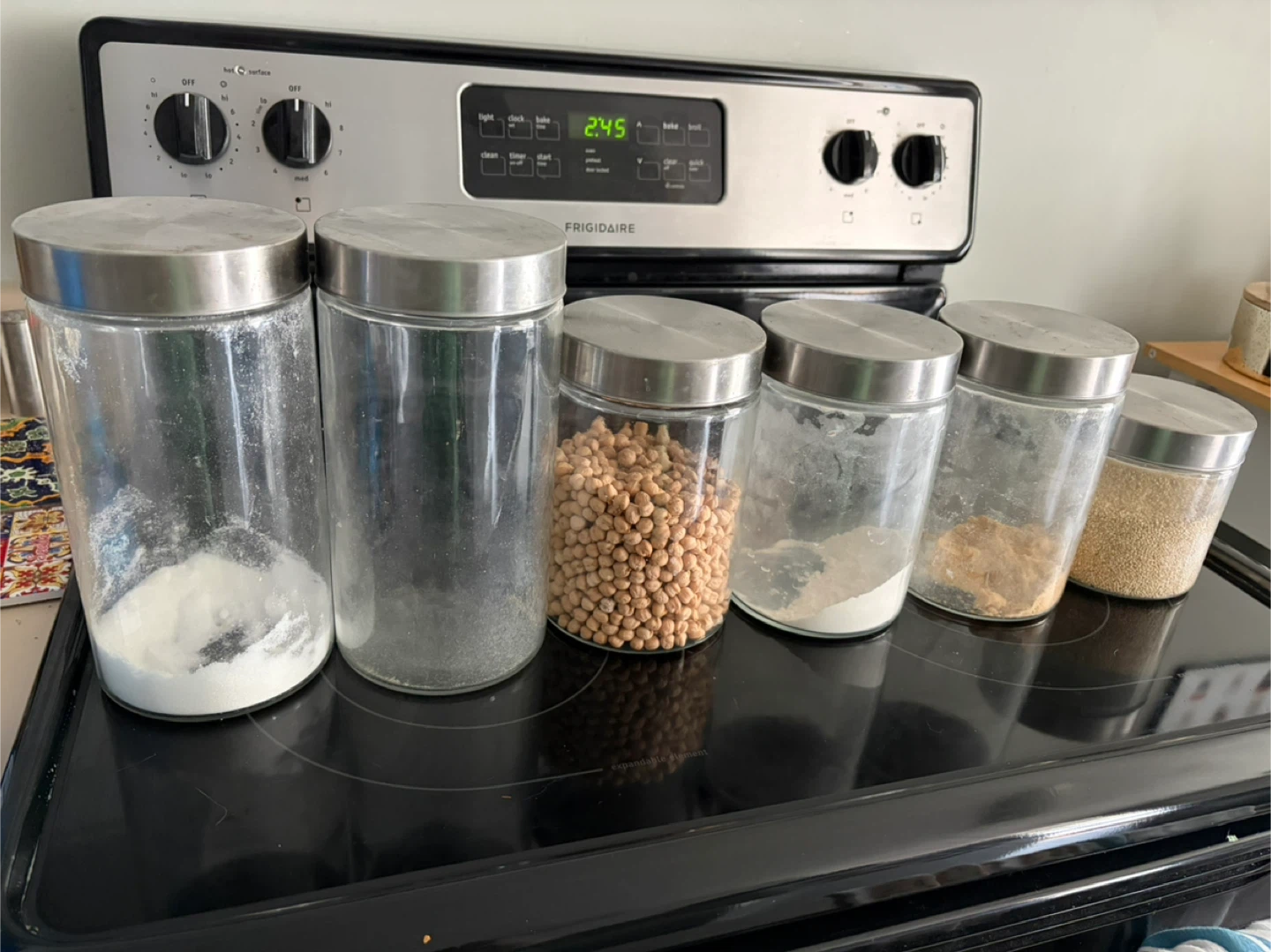 Glass Canister Set with metal lids