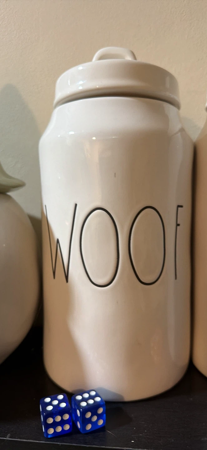 Rae Dunn "WOOF" Ceramic Treat Jar