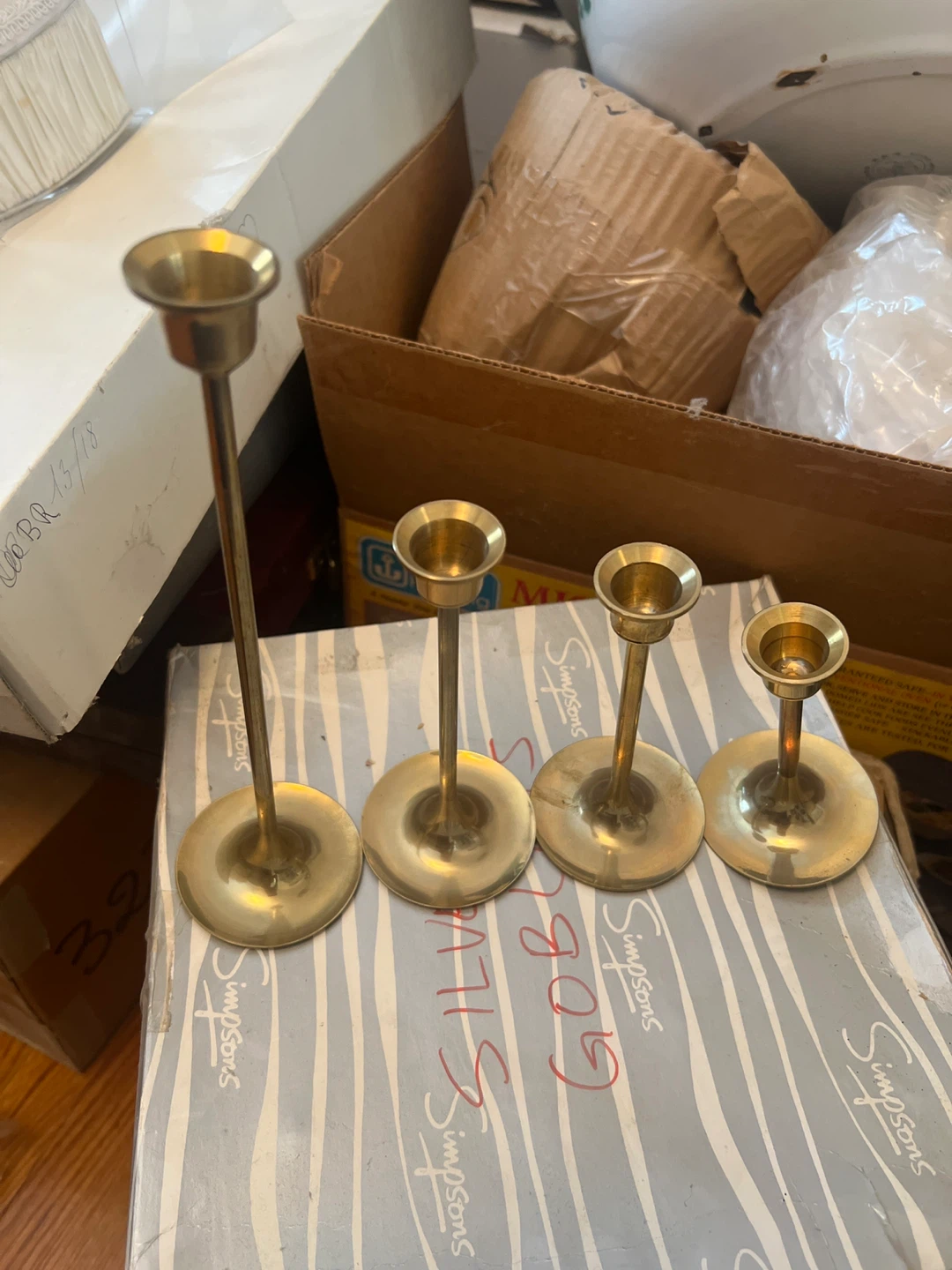 Set of 4 Brass Candlesticks - photo 2