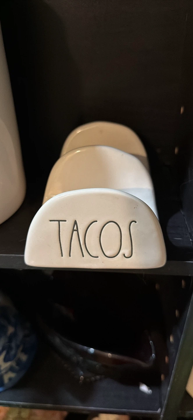 Rae Dunn "TACOS" Ceramic Taco Holder Dish
