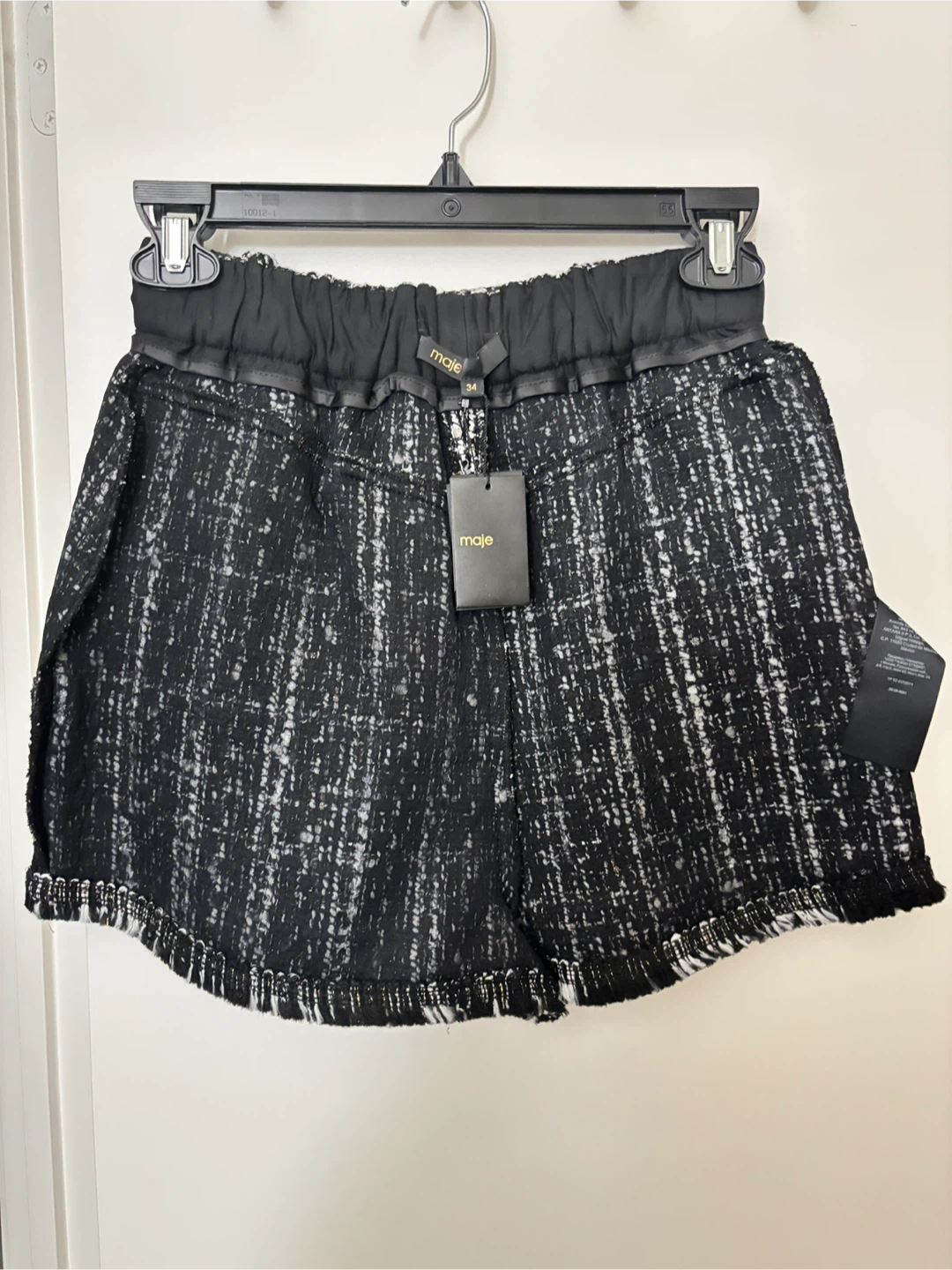 Maje Tweed Shorts Size 34 Black/White - photo 2