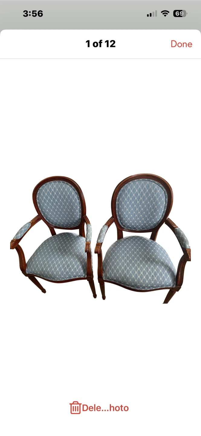 Ethan Allen Upholstered Accent with Wooden Frame chairs