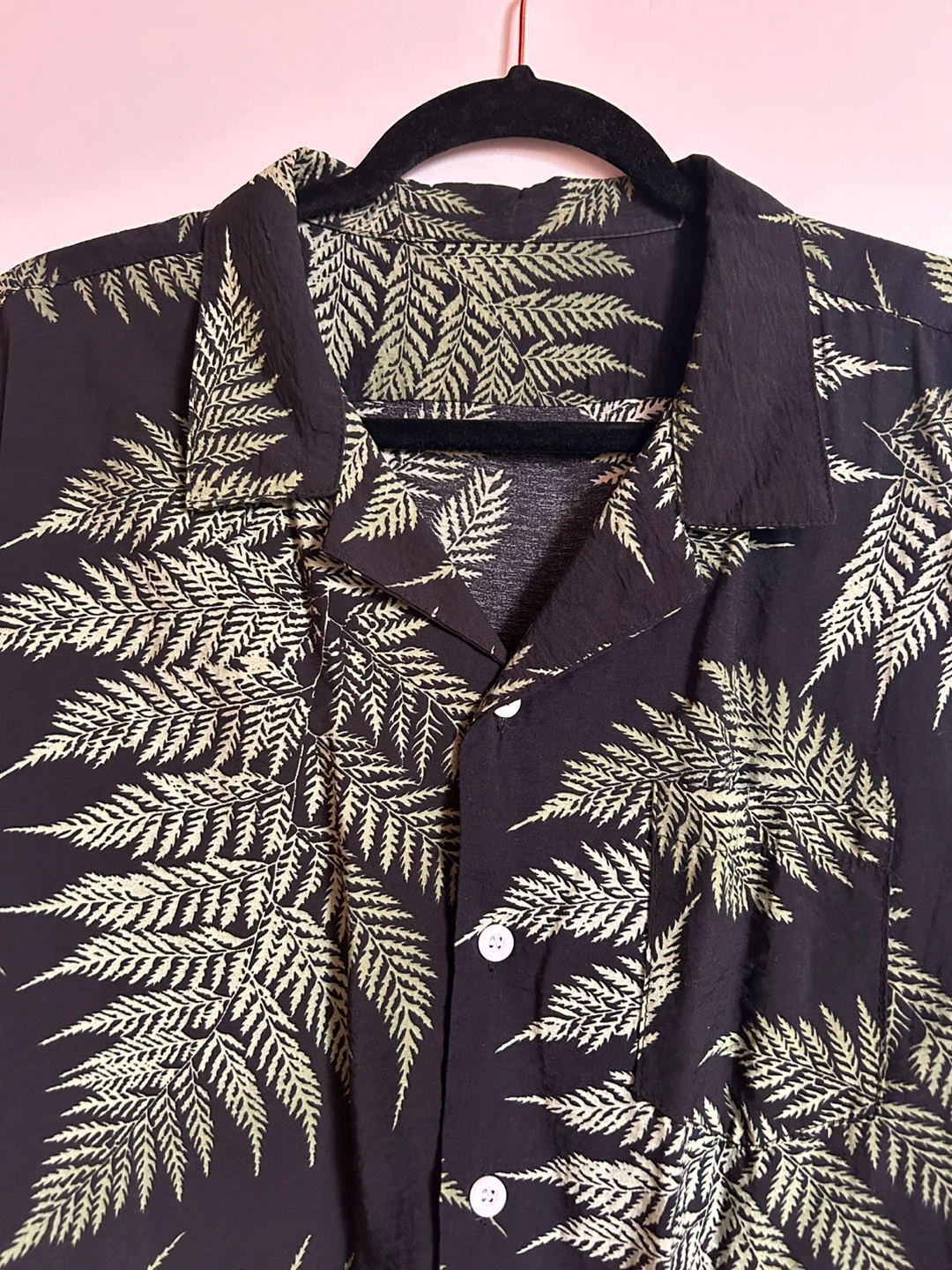 Vintage Black Fern Print Shirt - photo 2