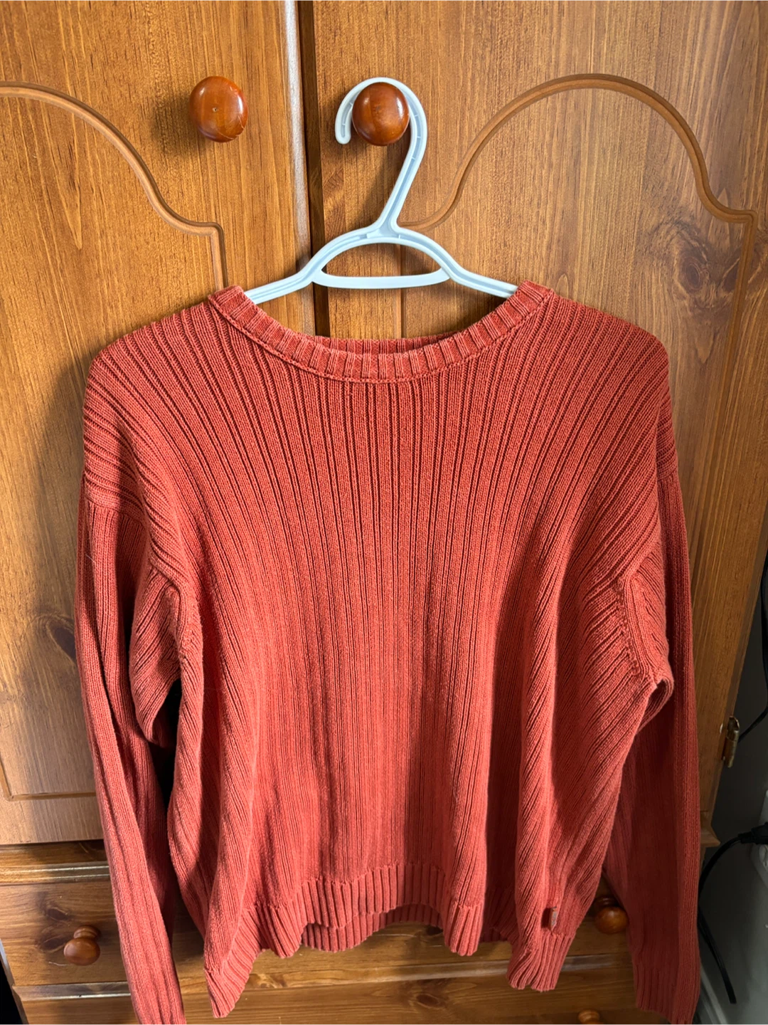 Timberland Men's M/M Ribbed Cotton Sweater - Rust Orange