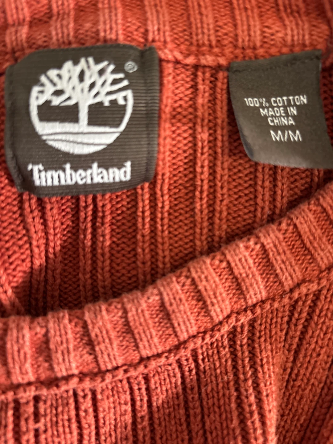 Timberland Men's M/M Ribbed Cotton Sweater - Rust Orange - photo 2