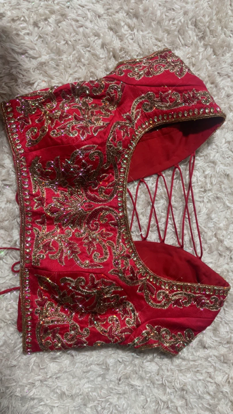 Red lengha/saree Blouse ONLY size small