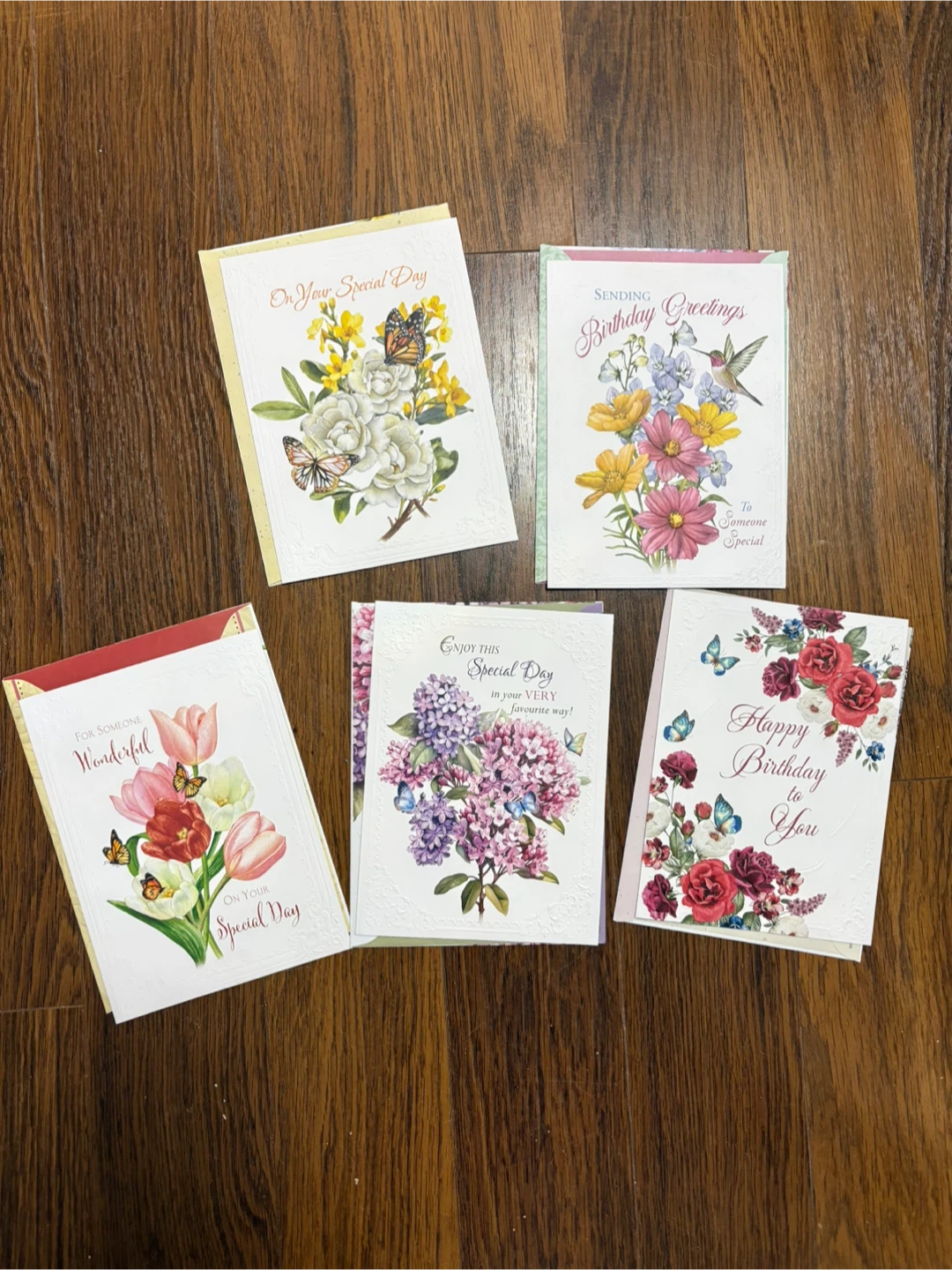 Free - 5 Birthday Cards with Envelopes