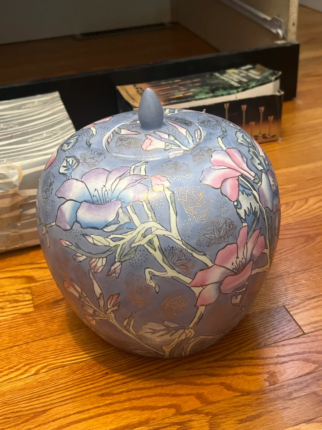 Decorative Ceramic Ginger Jar with Floral Design - photo 2