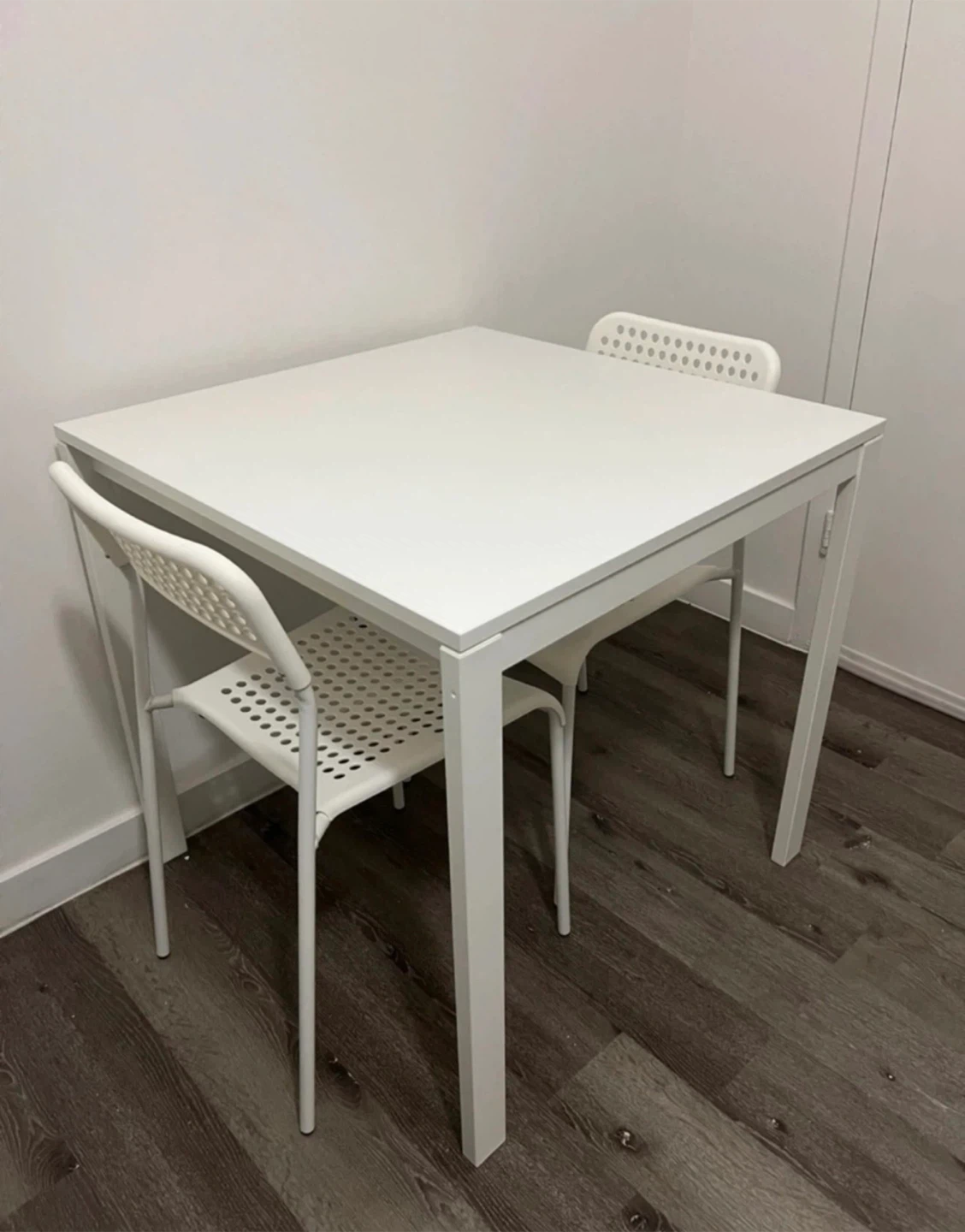 IKEA White Dining Table and Chairs Set