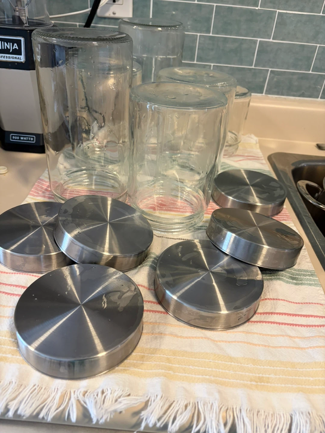 Glass Canister Set with metal lids - photo 2