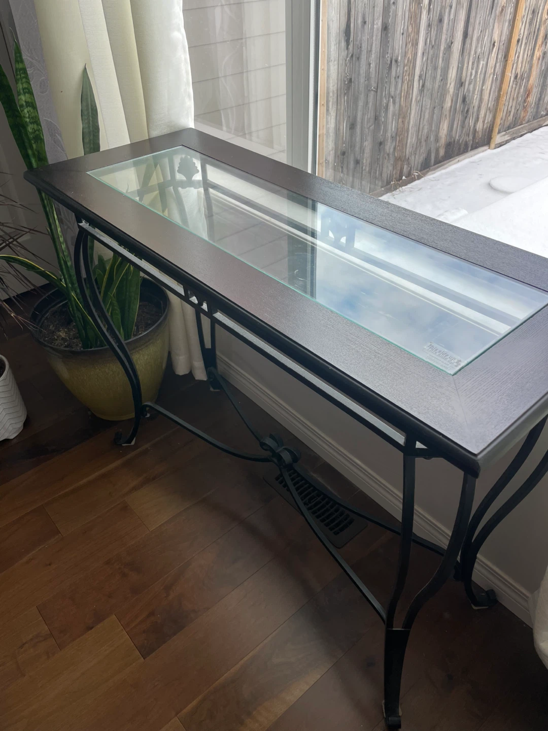 Console Table with Glass Top