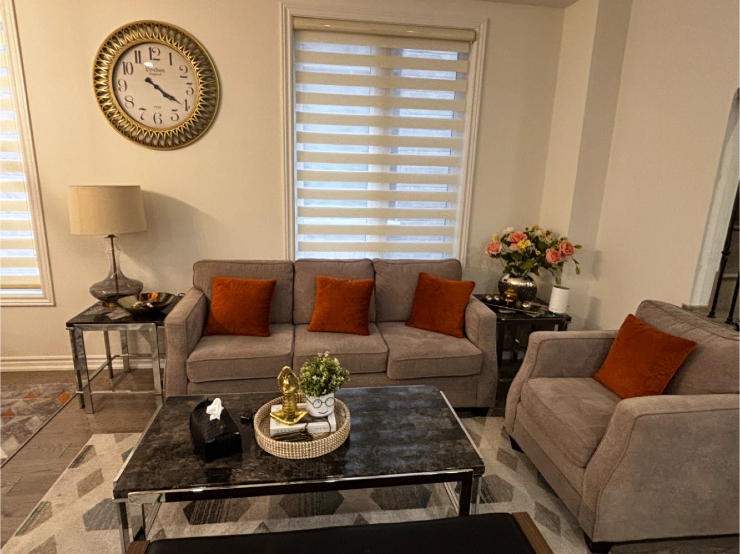 3+1 sofa set with side and center tables