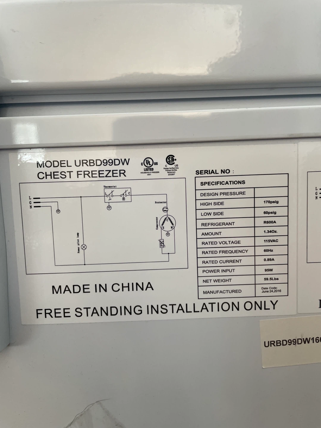 Midea Chest Freezer URBD99DW - photo 4