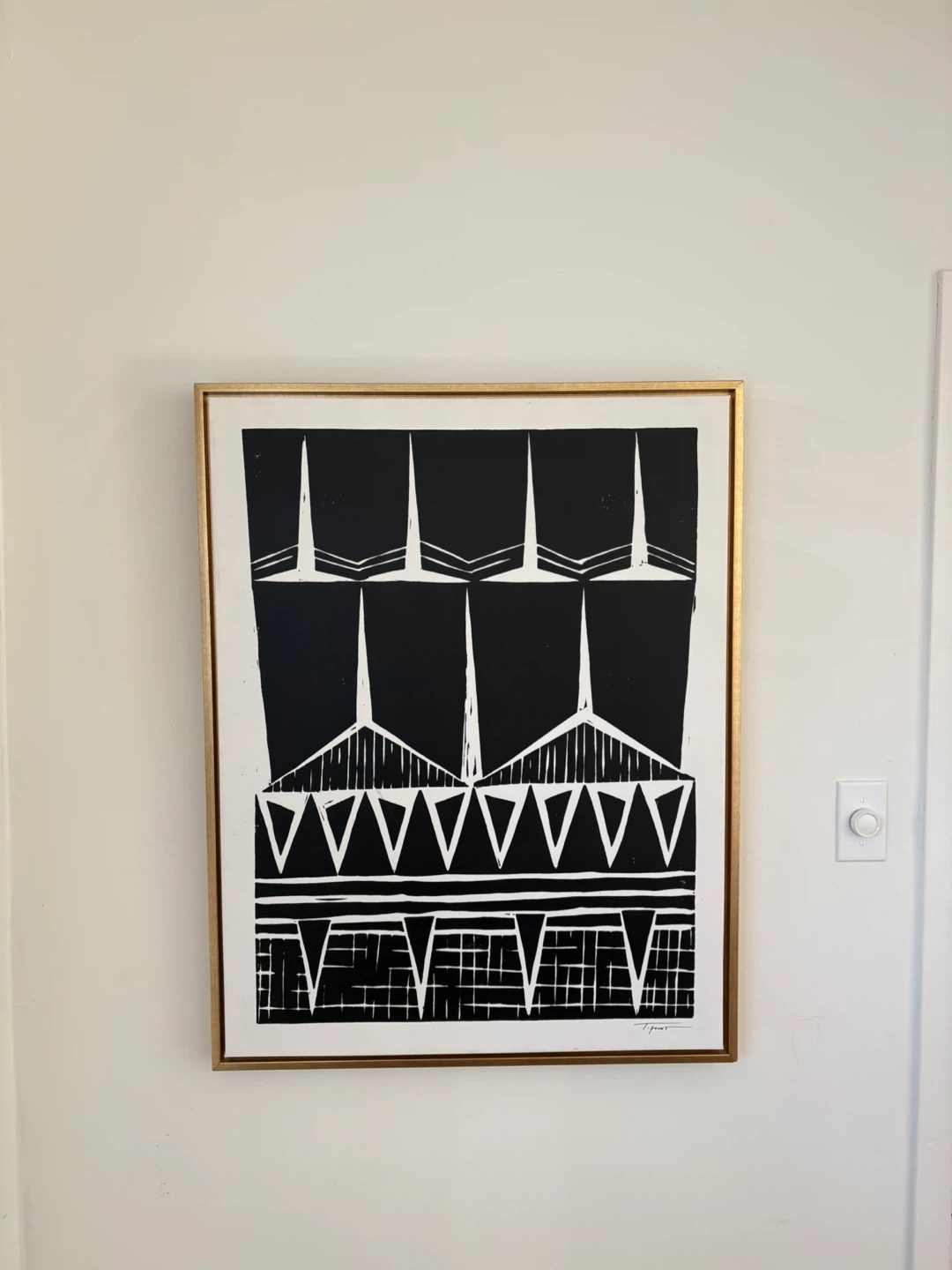Framed Black and White Abstract Art Print - photo 2