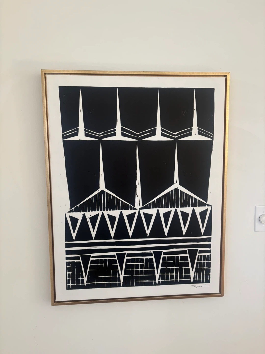 Framed Black and White Abstract Art Print